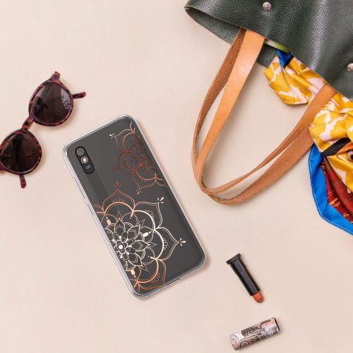 Θήκη Kwmobile για Xiaomi Redmi 9A/Redmi 9AT, σιλικόνη, διαφανές/ροζ, 57092.02