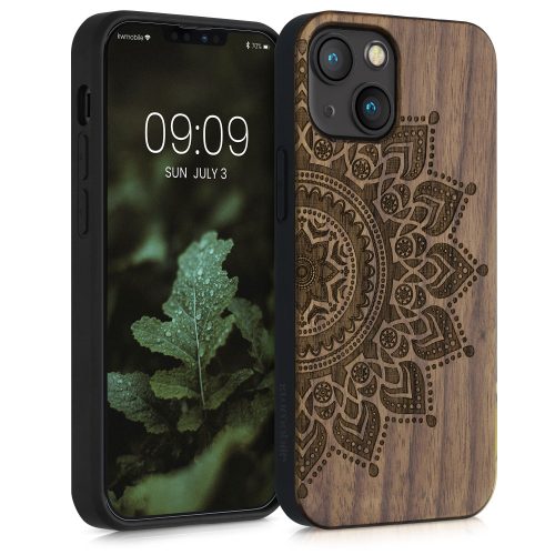 Θήκη για Apple iPhone 13 Mini, Ξύλο, Καφέ, 55936.04, kwmobile
