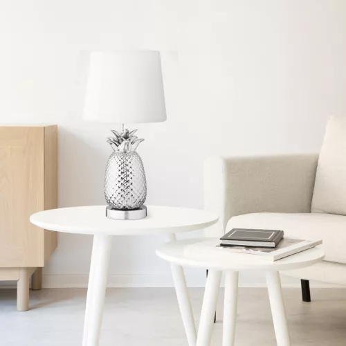 Set 2 Abajururi, E27, Alb/Argintiu, Navaris, 53997.02.42