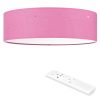 Plafoniera LED Navaris cu efect de stele, rotunda, 40 cm, telecomanda, 22 W, roz, textil/metal