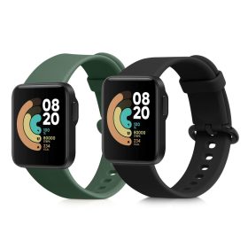   Σετ 2 ιμάντων για Xiaomi Mi Watch Lite/Redmi Watch, Kwmobile, Μαύρο/Πράσινο, Σιλικόνη, 54778.03