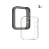 Σετ 2 θηκών για ρολόι Xiaomi Mi Watch Lite/Redmi, Kwmobile, Διαφανές/Μαύρο, Σιλικόνη, 54528.03