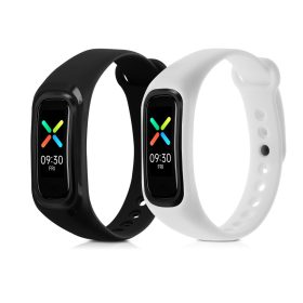   Σετ 2 ιμάντες για Oppo Band Sport, Kwmobile, Μαύρο/Λευκό, Σιλικόνη, 57437.02