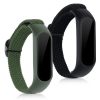 Σετ 2 ιμάντων για Xiaomi Mi Smart Band 6/Mi Band 6/Mi Band 5, Kwmobile, Black/Green, Nylon, 57429.02
