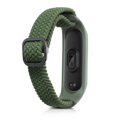 Σετ 2 ιμάντων για Xiaomi Mi Smart Band 6/Mi Band 6/Mi Band 5, Kwmobile, Black/Green, Nylon, 57429.02