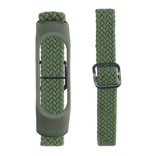 Σετ 2 ιμάντων για Xiaomi Mi Smart Band 6/Mi Band 6/Mi Band 5, Kwmobile, Black/Green, Nylon, 57429.02