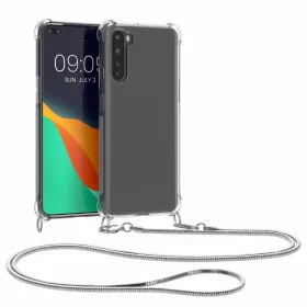   Θήκη Kwmobile για OnePlus Nord, σιλικόνη, διαφανές/ασημί, 57454.35
