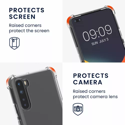 Θήκη Kwmobile για OnePlus Nord, σιλικόνη, διαφανές/ασημί, 57454.35