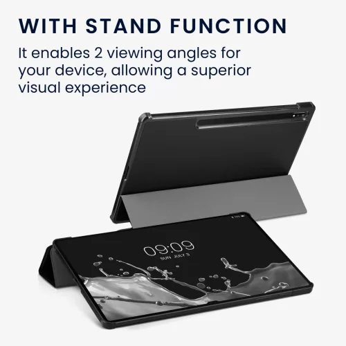 Θήκη για το tablet Samsung Galaxy Tab S8 Plus, Kwmobile, Μαύρο, Οικολογικό δέρμα, 57464.01
