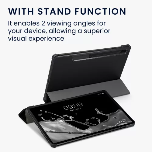 Κάλυμμα για το tablet Samsung Galaxy Tab S8, Kwmobile, Μαύρο, Οικολογικό δέρμα, 57463.01