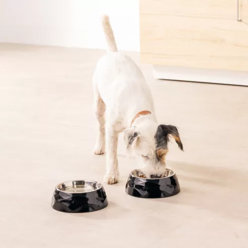 Σετ 2 μπολ Navaris για κατοικίδια, Μεταλλικό, Μαύρο, 57479.01