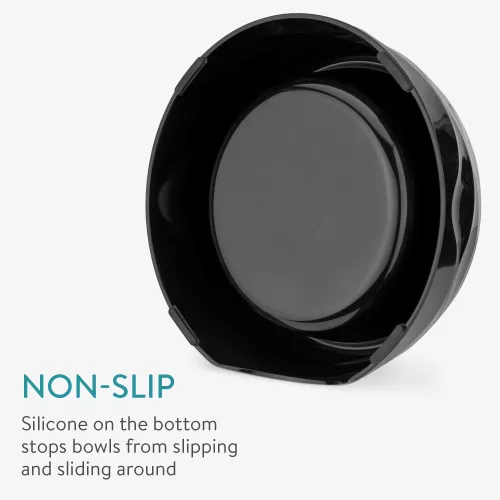 Σετ 2 μπολ Navaris για κατοικίδια, Μεταλλικό, Μαύρο, 57479.01