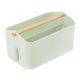 Cutie depozitare Navaris cu maner din lemn, 2 compartimente, verde, 55650.71