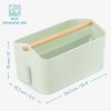 Cutie depozitare Navaris cu maner din lemn, 2 compartimente, verde, 55650.71