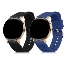   Σετ 2 ιμάντων για Huawei Watch GT 3 Pro (43mm)/Watch GT 3 (42mm), Kwmobile, Black/Blue, Silicone, 57109.02
