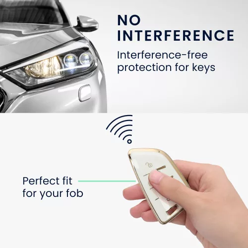 Κλειδιά αυτοκινήτου για BMW 3 Κουμπιά - Smart Key, Kwmobile, Λευκό/Χρυσό, Σιλικόνη, 56001.02