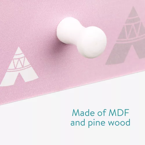 Cuier perete copii Navaris, 4 carlige, design animale, 40x14.8x0.9 cm, multicolor, lemn