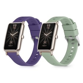   Σετ 2 λουριά για Huawei Watch Fit Mini, Kwmobile, Purple/Green, Silicone, 57107.04