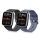 Σετ 2 ιμάντων για Willful Smartwatch/Fitnesstracker, Kwmobile, Μαύρο/Γκρι, Σιλικόνη, 56230.02