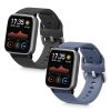 Σετ 2 ιμάντων για Willful Smartwatch/Fitnesstracker, Kwmobile, Μαύρο/Γκρι, Σιλικόνη, 56230.02