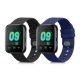 Σετ 2 ιμάντων για Oppo Watch 1 (46mm), Kwmobile, Μαύρο/Μπλε, Σιλικόνη, 57787.01
