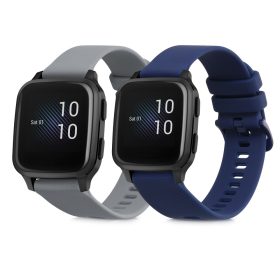   Σετ 2 λουριά για Garmin Venu Sq/Venu Sq Music, Kwmobile, Blue/Grey, Silicone, 57776.02