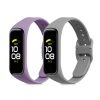Σετ 2 ιμάντες για Samsung Galaxy Fit 2, Kwmobile, Γκρι/Μωβ, Σιλικόνη, 53962.06