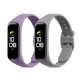 Σετ 2 ιμάντες για Samsung Galaxy Fit 2, Kwmobile, Γκρι/Μωβ, Σιλικόνη, 53962.06