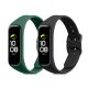 Σετ 2 ιμάντων για Samsung Galaxy Fit 2, Kwmobile, Μαύρο/Πράσινο, Σιλικόνη, 53962.05