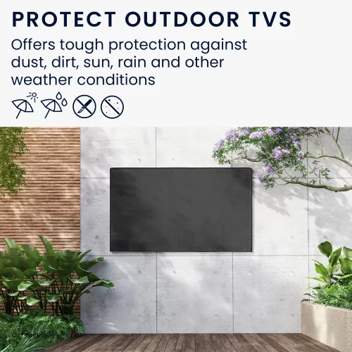 Κάλυμμα εξωτερικού χώρου για τηλεόραση 32 ιντσών, Kwmobile, Μαύρο, Πολυεστέρας, 58161.01