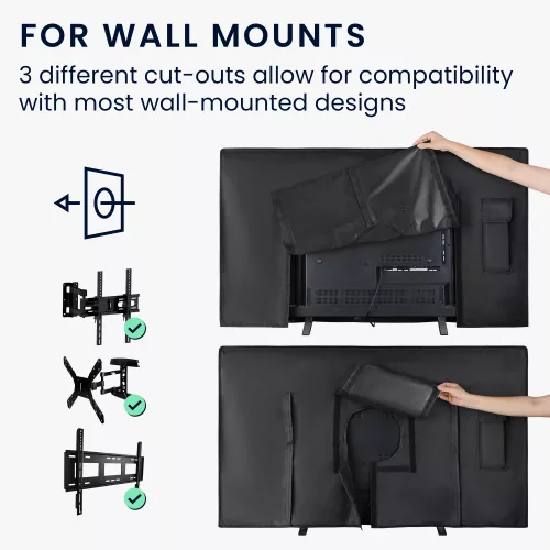 Κάλυμμα εξωτερικού χώρου για τηλεόραση 32 ιντσών, Kwmobile, Μαύρο, Πολυεστέρας, 58161.01