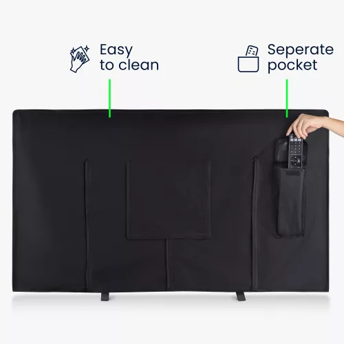 Κάλυμμα εξωτερικού χώρου για τηλεόραση 32 ιντσών, Kwmobile, Μαύρο, Πολυεστέρας, 58161.01