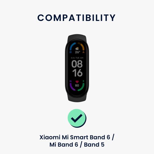 Σετ 2 λουριών για Xiaomi Mi Smart Band 6/Mi Band 6/Mi Band 5, Kwmobile, Μαύρο/Πράσινο, Σιλικόνη, 57428.05