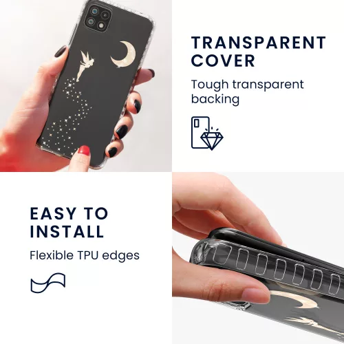 Θήκη Kwmobile για Samsung Galaxy A22 5G, σιλικόνη, διαφανές/χρυσό, 58363.01