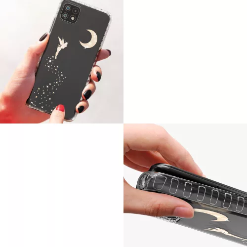 Θήκη Kwmobile για Samsung Galaxy A22 5G, σιλικόνη, διαφανές/χρυσό, 58363.01