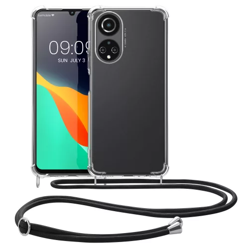 Θήκη Kwmobile για Honor X7, σιλικόνη, διαφανές/μαύρο, 58423.01