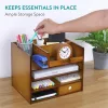 Organizator birou cu sertare Navaris, 33x24x26 cm, pentru documente si papetarie, maro, bambus