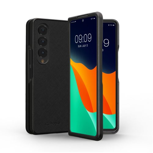 Κάλυμμα Kwmobile για Samsung Galaxy Z Fold 4, Eco leather, Μαύρο, 58680.01
