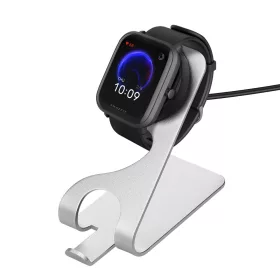   Βάση σύνδεσης για Huami Amazfit Bip U/Amazfit Pop Pro/Amazfit T-Rex Pro, Kwmobile, Μαύρο/Ασημί, Μεταλλικό, 58727.01