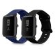 Σετ 2 ιμάντων για Huami Amazfit Bip S/Amazfit Bip S Lite, Kwmobile, Μαύρο/Μπλε, Σιλικόνη, 58717.01