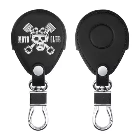   Θήκη κλειδιού μοτοσυκλέτας για Harley Davidson, Kwmobile, Μαύρο/Λευκό, Οικολογικό Δέρμα, 58826.03