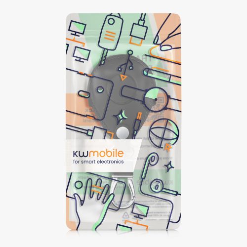 Θήκη κλειδιού μοτοσυκλέτας για Harley Davidson, Kwmobile, Μαύρο/Λευκό, Οικολογικό Δέρμα, 58826.03