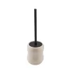 Suport perie WC ceramic Navaris, 12x40.5 cm, maner inox, bej, otel inoxidabil