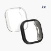 Σετ 2 θηκών Kwmobile για Fitbit Versa 4/Sense 2, Silicone, Black/Transparent, 58874.01