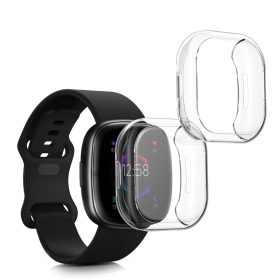  Σετ 2 θηκών Kwmobile για Fitbit Versa 4/Sense 2, Silicone, Transparent, 58874.02