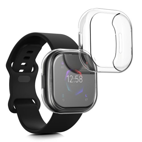 Σετ 2 θηκών Kwmobile για Fitbit Versa 4/Sense 2, Silicone, Transparent, 58874.02