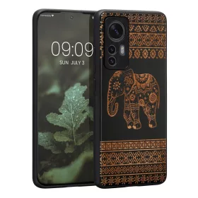   Θήκη Kwmobile για Xiaomi 12/12X, Ξύλο, Καφέ/Μαύρο, 56788.05