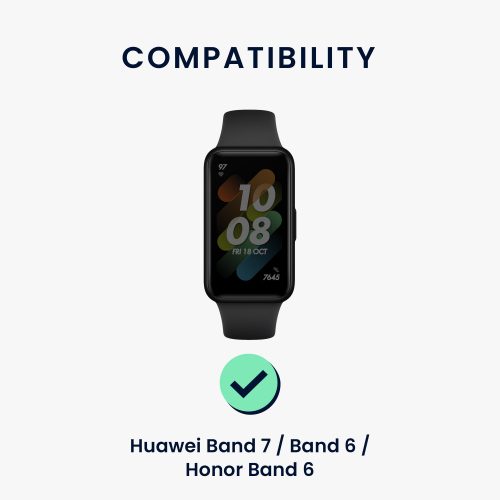 Σετ 2 λουριών για Huawei Band 7/Band 6/Honor Band 6, Kwmobile, Μαύρο/Γκρι, Σιλικόνη, 58914.01