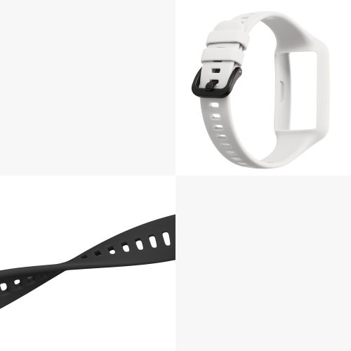 Σετ 2 λουριά για Huawei Band 7/Band 6/Honor Band 6, Kwmobile, Μαύρο/Λευκό, Σιλικόνη, 58914.02