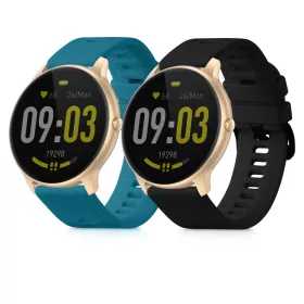   Σετ 2 ιμάντες για AGPTEK LW11, Kwmobile, Green/Black, Silicone, 56653.57